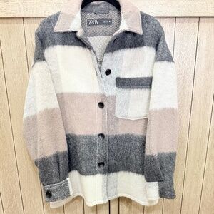 ZARA Wool Blend Shirt Style Jacket, Size XS